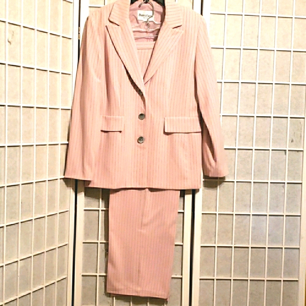 DANNY & NICOLE NEW YORK  PNK/GRY PINSTR. SZ 10P